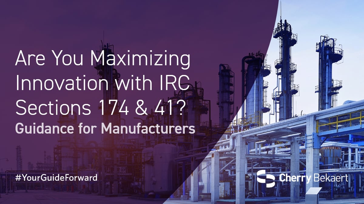 Irc section 174 vs section 41 tax credits for manufacturers cherry
