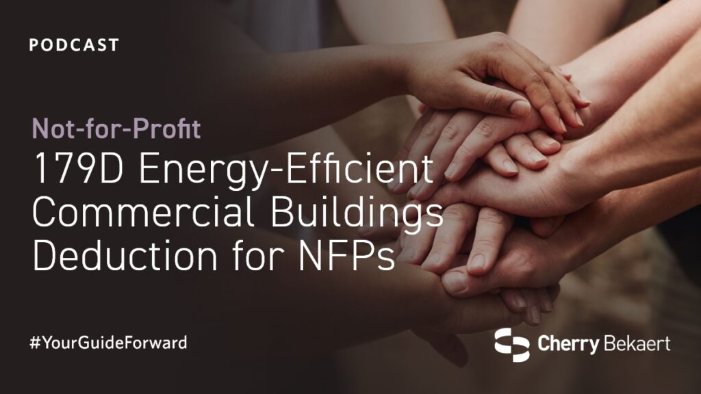 Nonprofit Energy Efficient Commercial Buildings Deduction | Cherry Bekaert